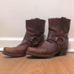 Frye chestnut color leather harness boots size 9